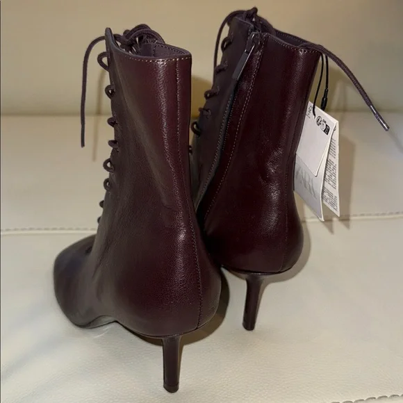 Zara Leather Kitten Ankle Boots - Picture 5 of 17